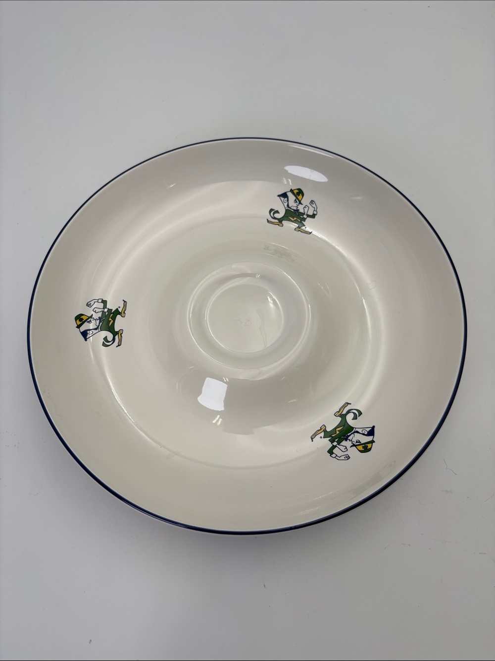 Vintage Pfaltzgraff Notee Dame Chip & Dip Bowl with Fighting Irish